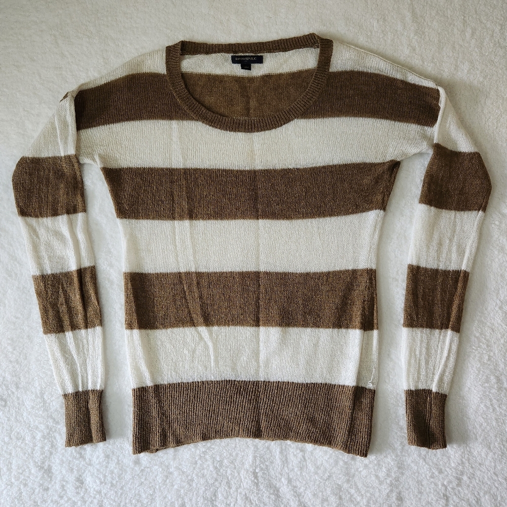 Banana Republic Striped Knit Lightweight Medium Sweater